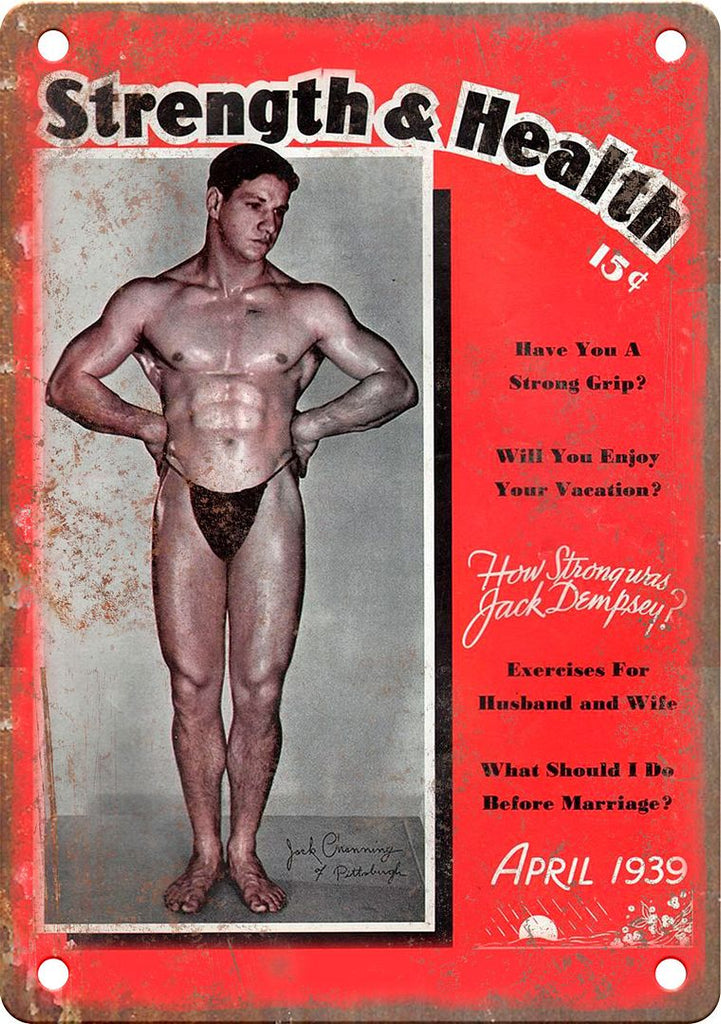 Strength & Magazine Vintage Bodybuilding Metal Sign