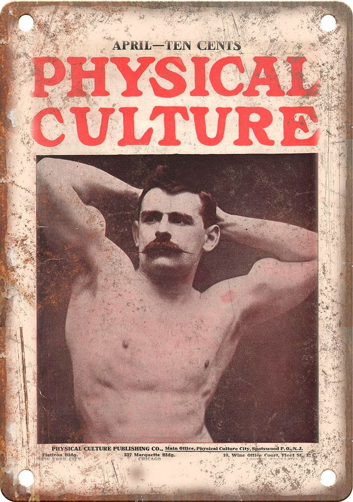 Physical Culture Vintage Bodybuilding Mag Metal Sign