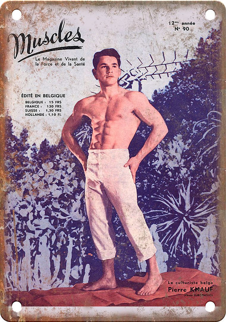 Muscles Vintage Bodybuilding Magazine Metal Sign
