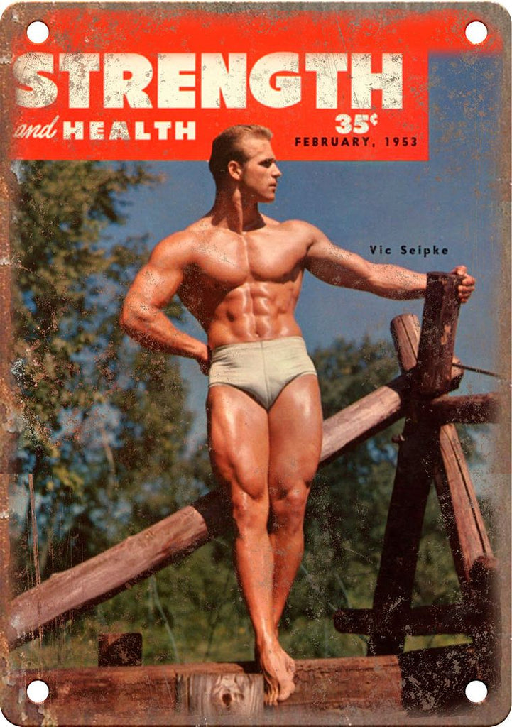Strength and Health Weightlifting Magazine Metal Sign