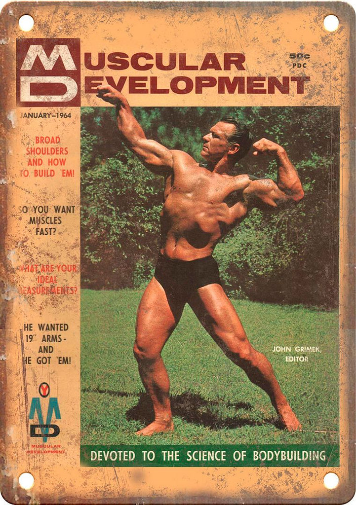 Muscular Development Magazine Bodybuilding Metal Sign