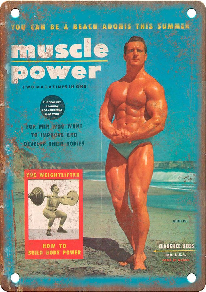 Muscle Power Clarence Ross Bodybuilding Metal Sign