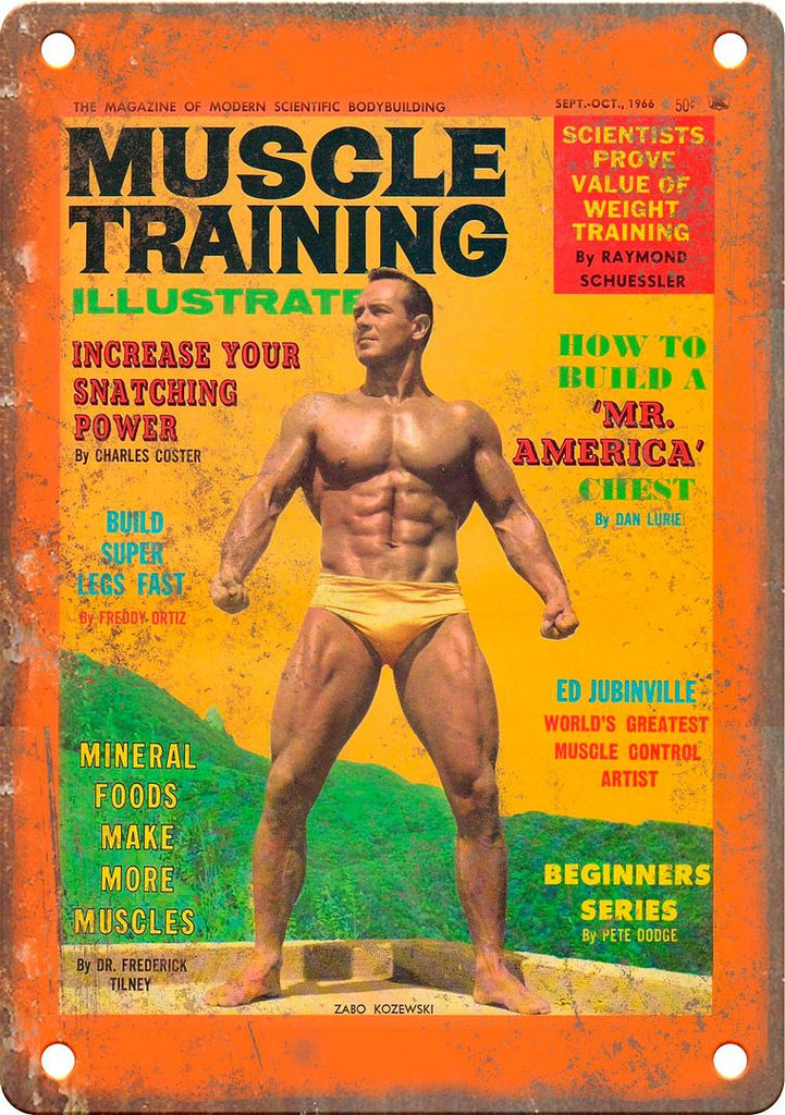 Muscle Training Illustrated Ed Jubinville Metal Sign