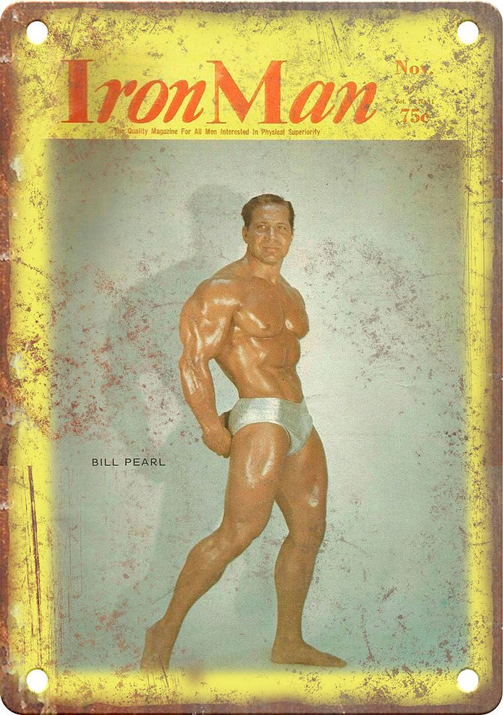 Iron Man Bodybuilding Vintage Magazine Metal Sign