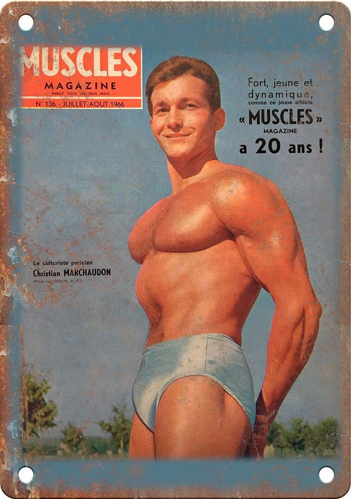 Muscles Magazine Vintage Bodybuilding Metal Sign