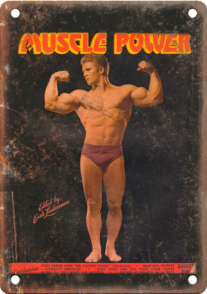 Muscle Power Vintage Bodybuilding Magazine Metal Sign