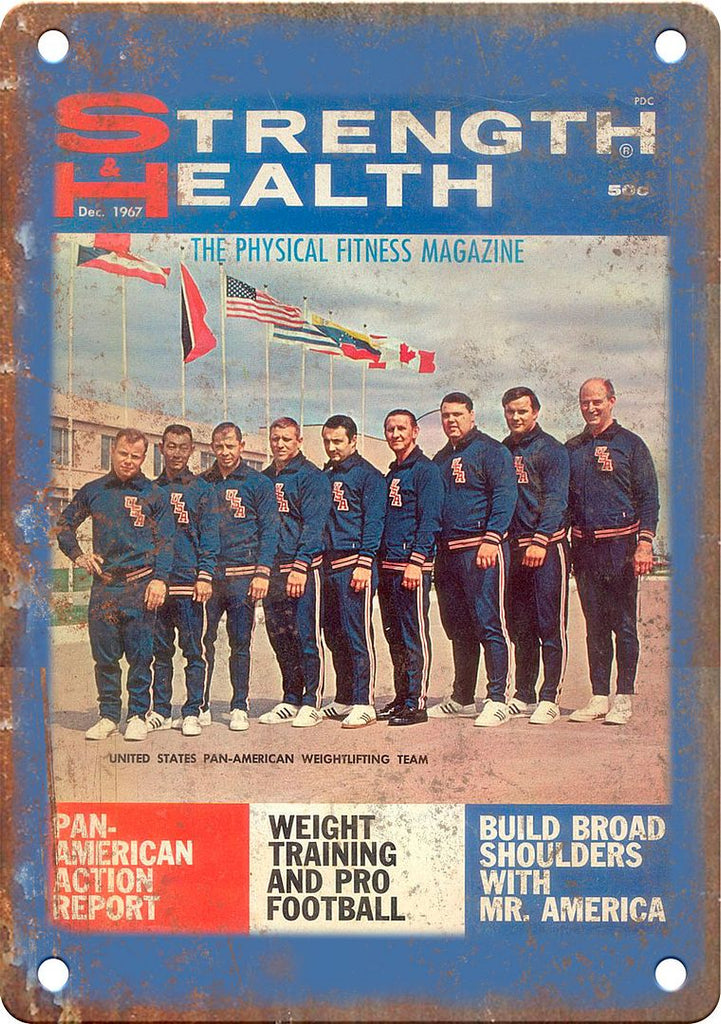 Strength & Health Weightlifting Magazine Metal Sign
