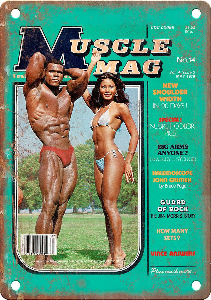 Muscle Mag Bodybuilding Magazine Metal Sign