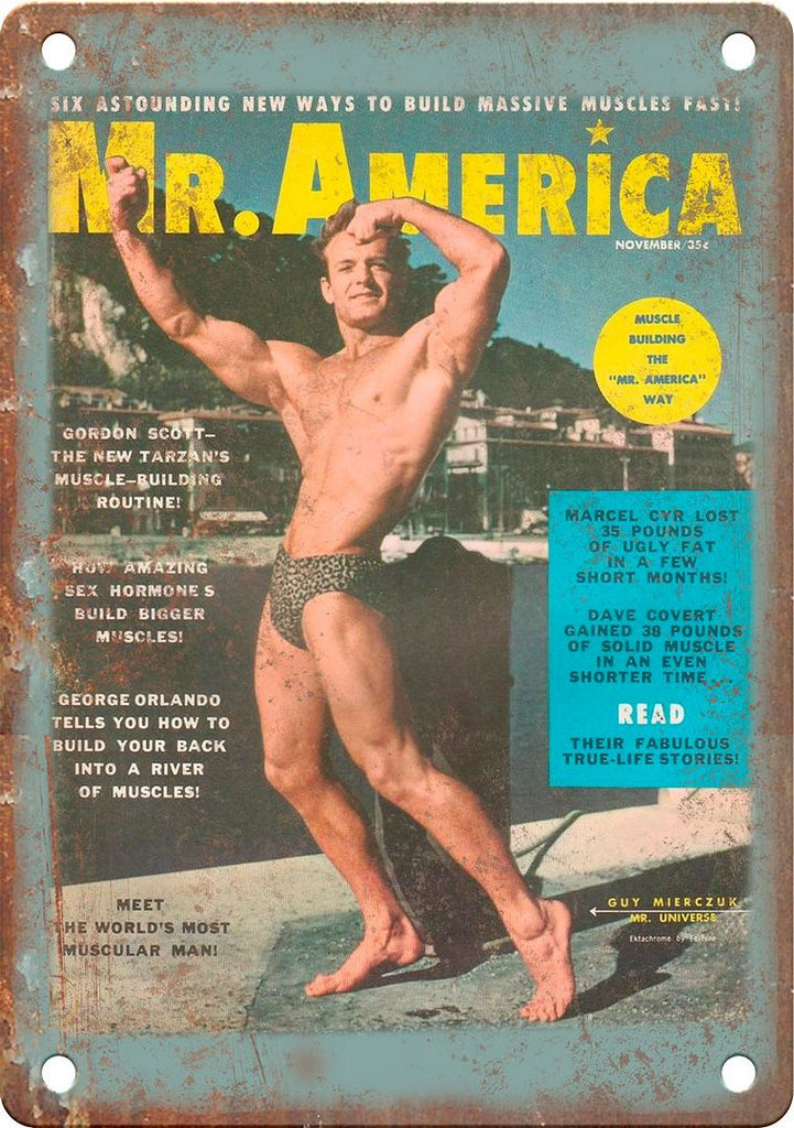 Mr. America Bodybuilding Magazine Cover Metal Sign