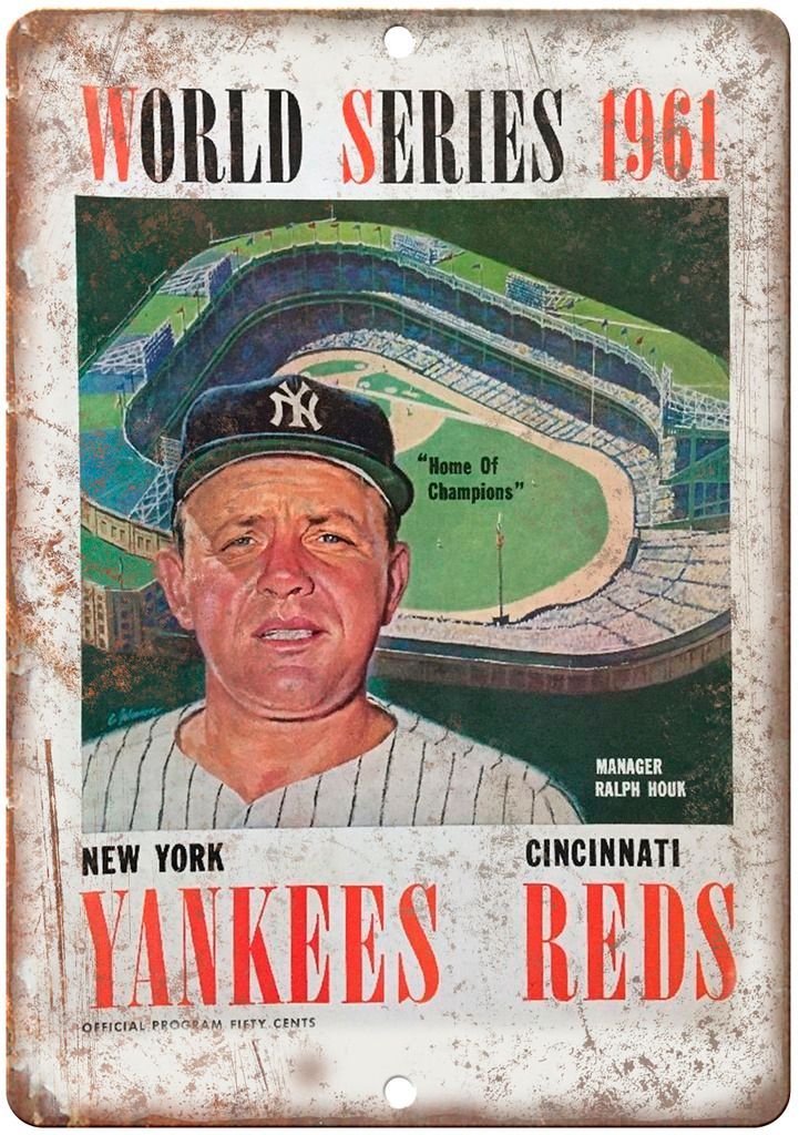 Yankees vs Red Sox World Series 1961 Program Metal Sign