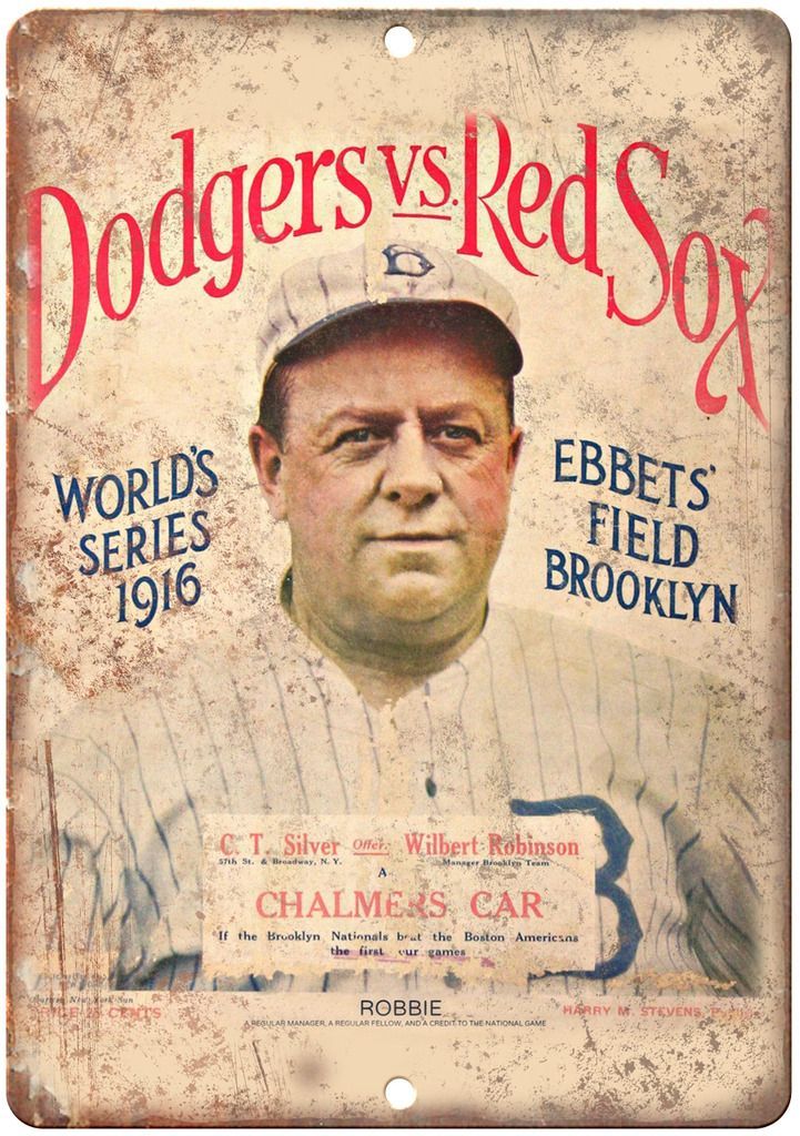 Dodgers vs. Red Sox 1916 World Series Metal Sign