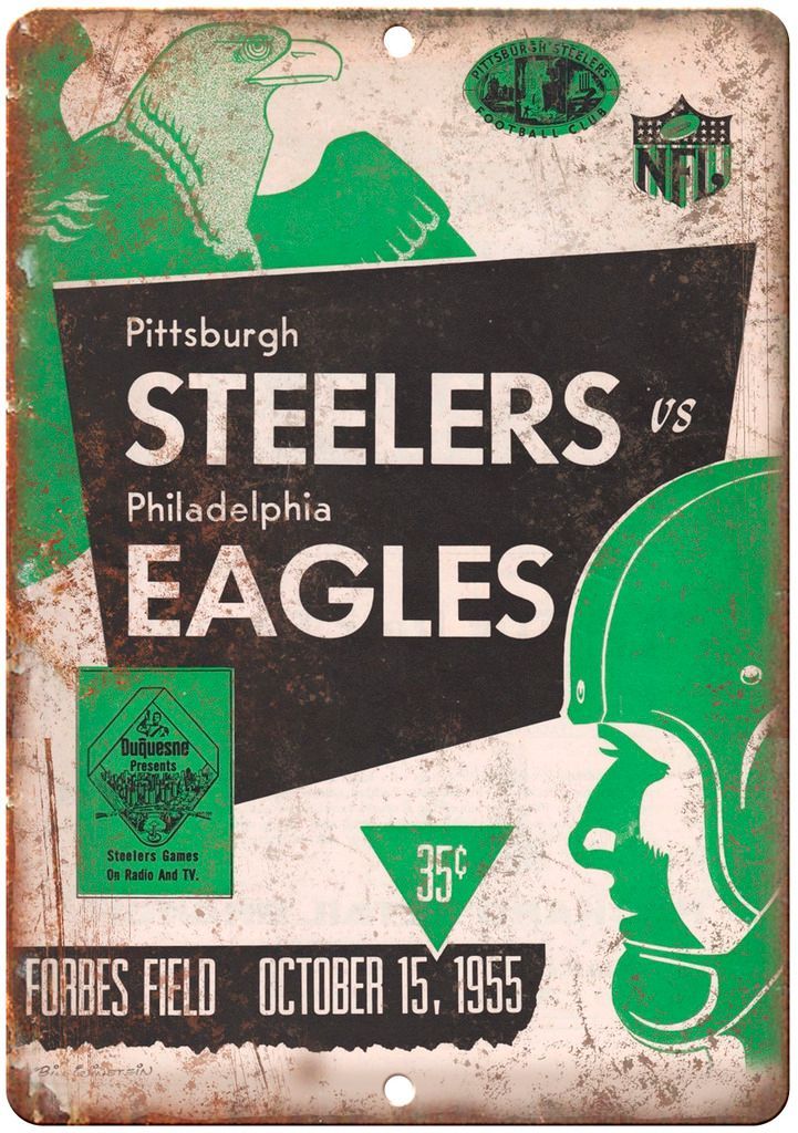 Philadelphia Eagles vs Steelers Game Program  Metal Sign