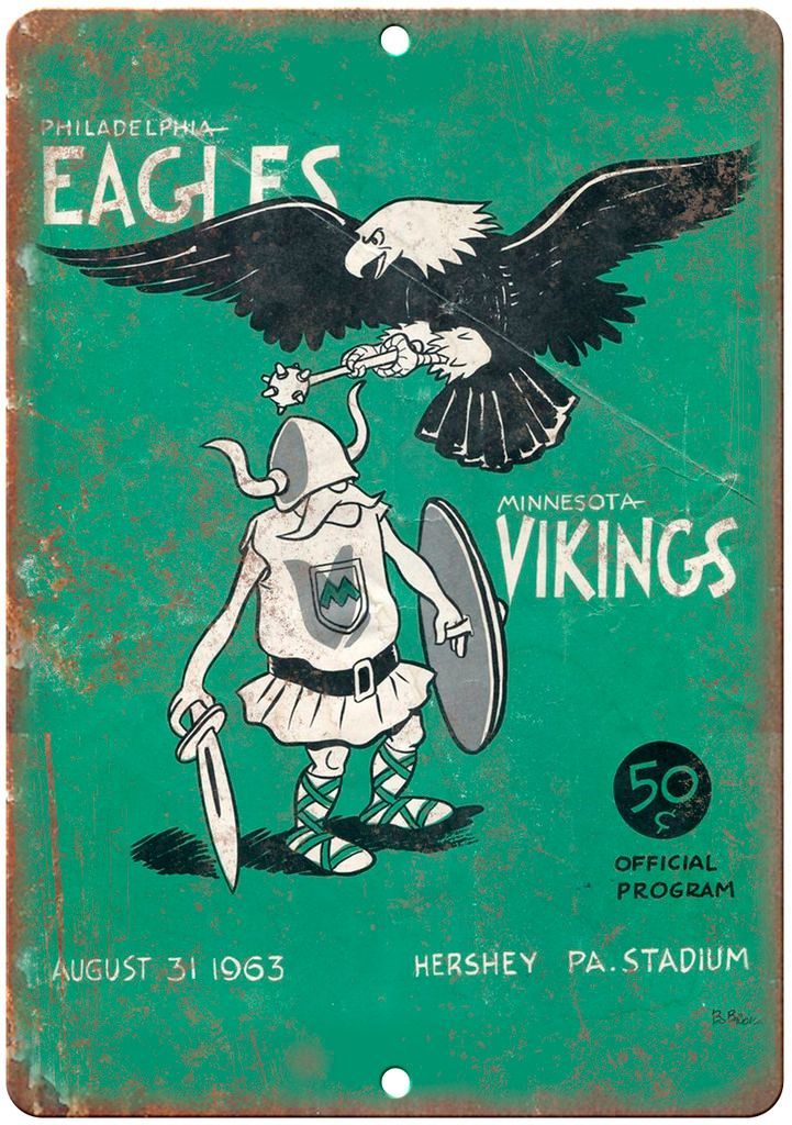 Philadelphia Eagles vs Minnesota Vikings Ad Metal Sign