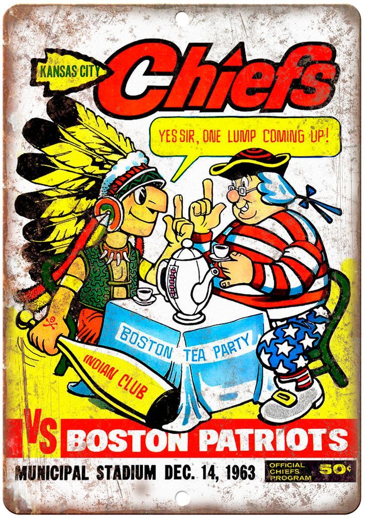 Kansas City Chiefs Vs. Patriots 1963 Metal Sign