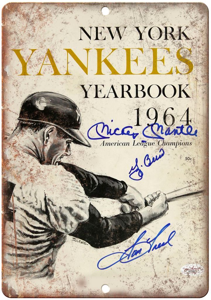 New York Yankees 1964 Yearbook Cover Metal Sign