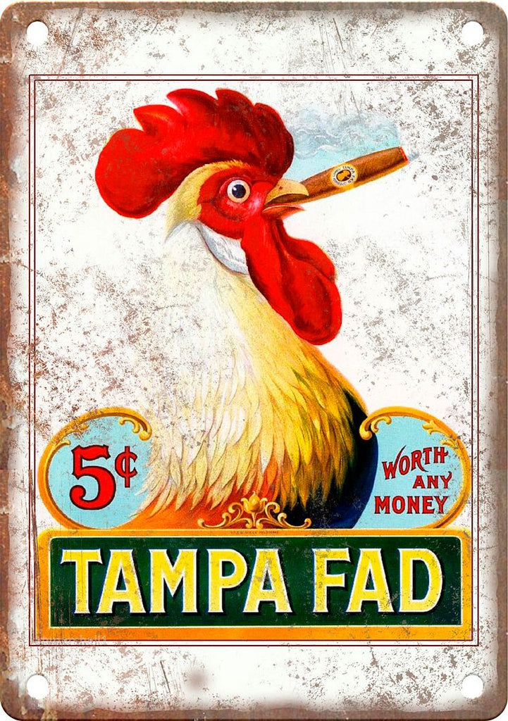 Tampa Fad Cigar Box Label Metal Sign