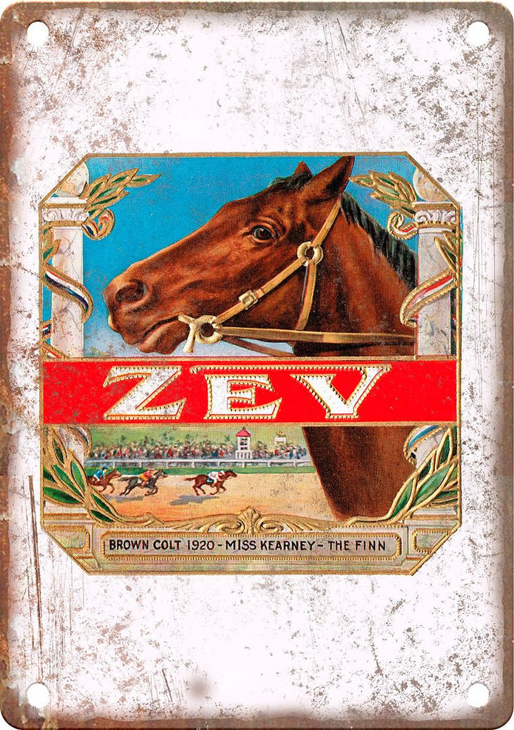 Zev Cigar Box Label Metal Sign