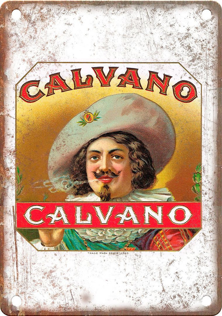 Calvano Cigar Box Label Metal Sign