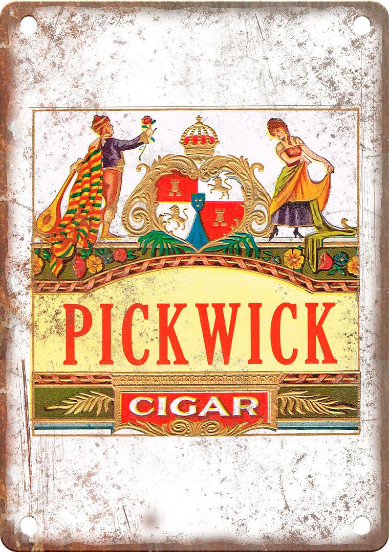 Pickwick Cigar Box Label Metal Sign | Rusty Walls – Rusty Walls Sign Shop
