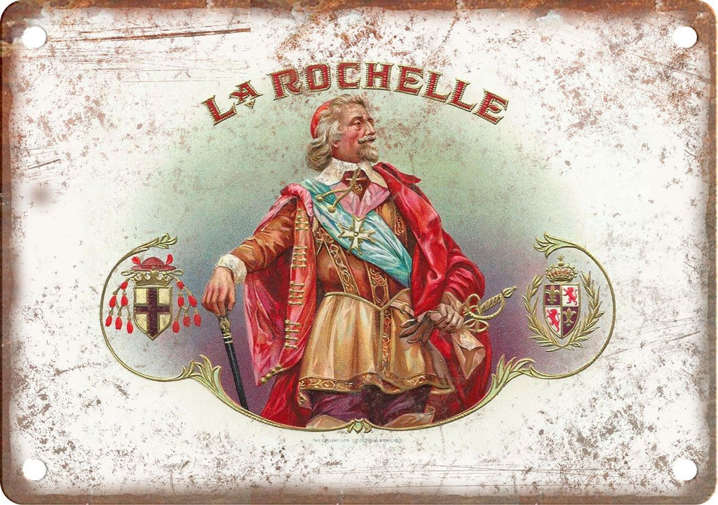La Rochelle Cigar Box Label Metal Sign