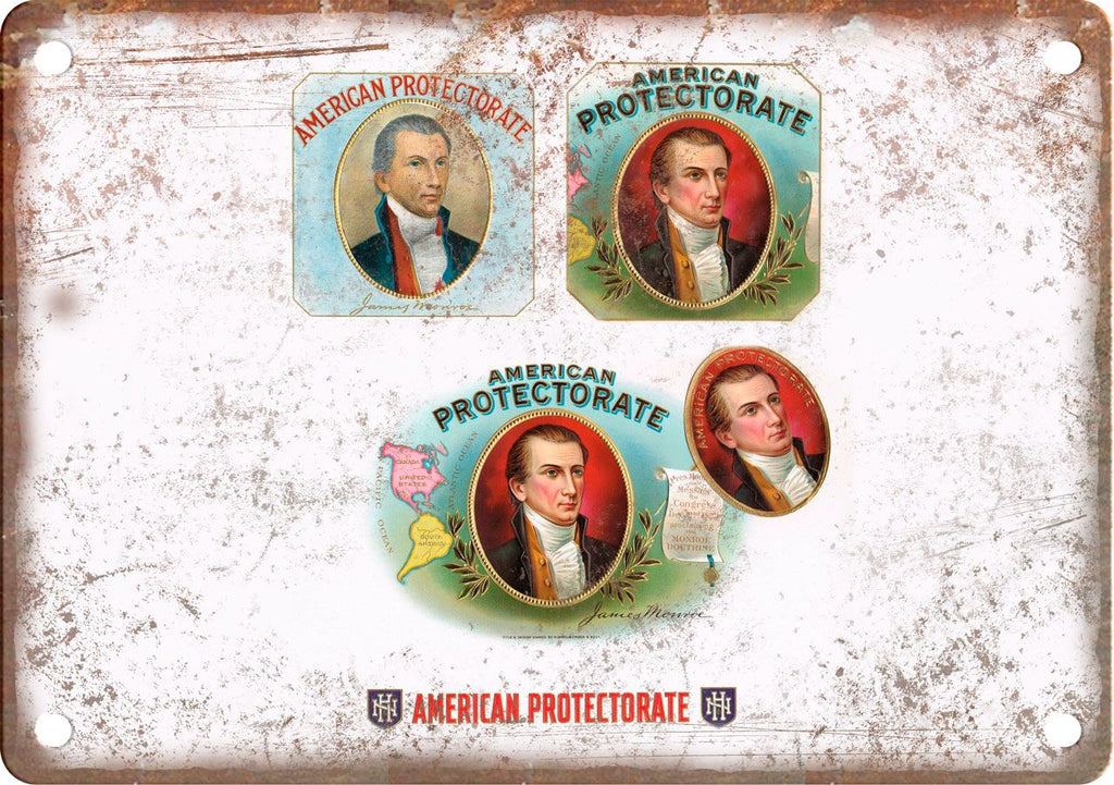 American Protectorate Cigar Box Label Metal Sign