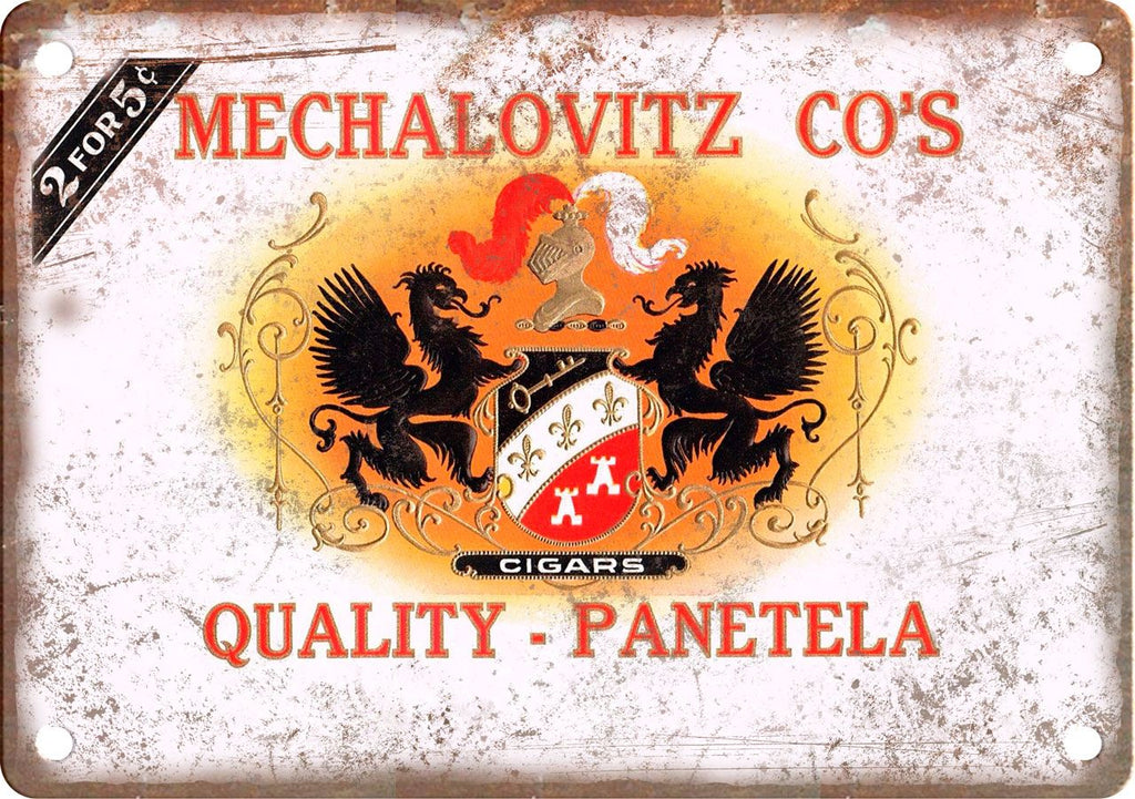 Mechalovitz Cigar Box Label Metal Sign