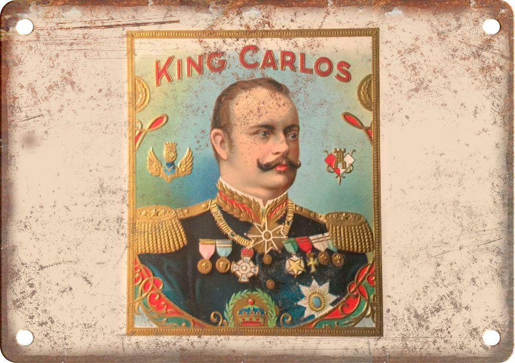 King Carlos Cigar Box Label Metal Sign