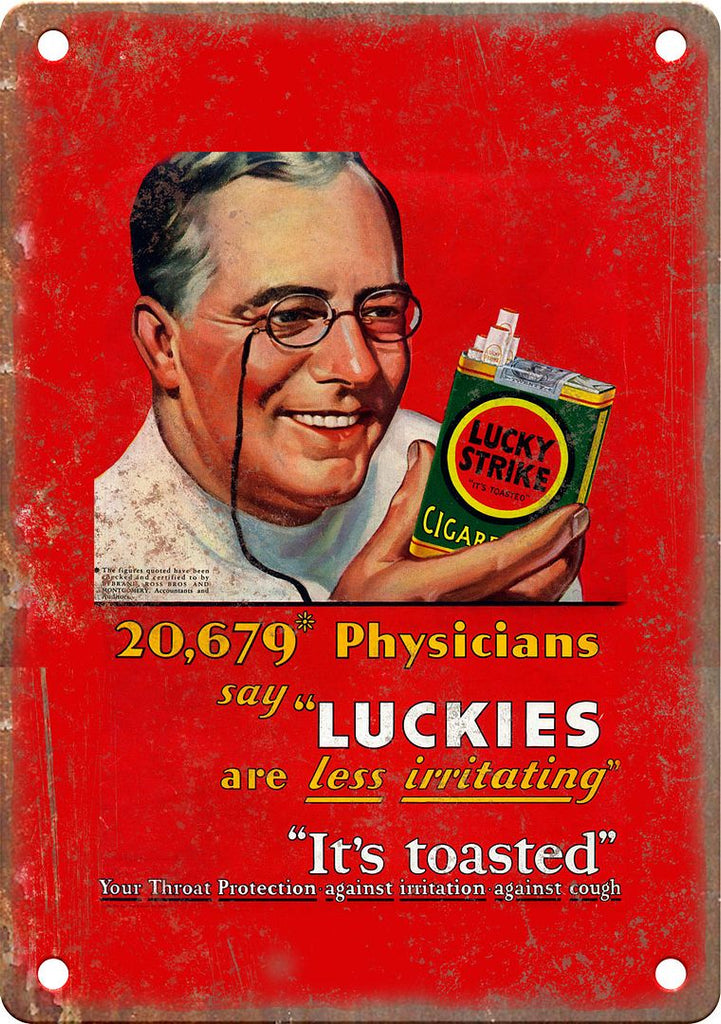 Lucky Strike Cigarette Tobacco Metal Sign