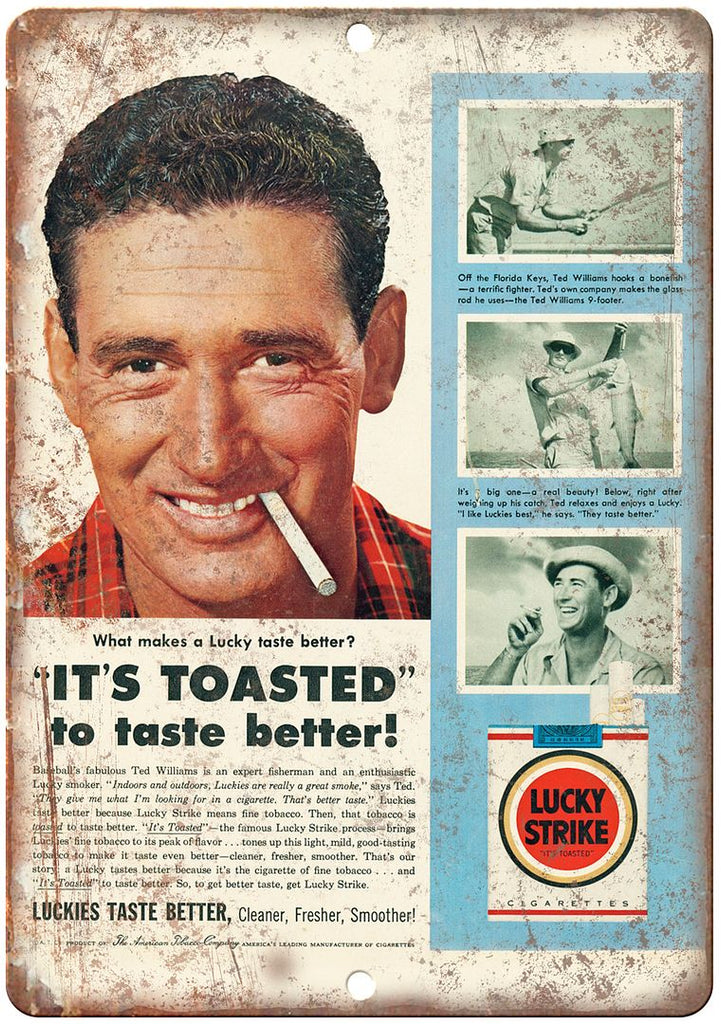 Lucky Strike Cigarette Vintage Tobacco Ad Metal Sign