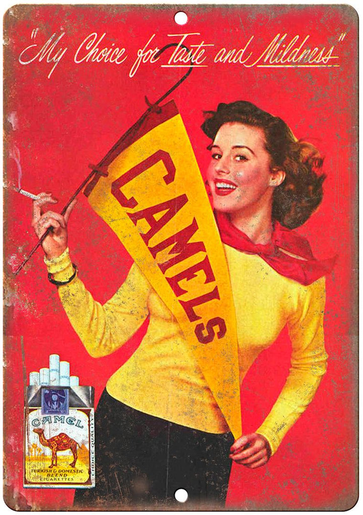 Vintage Camel Cigarette Tobacco Ad Metal Sign