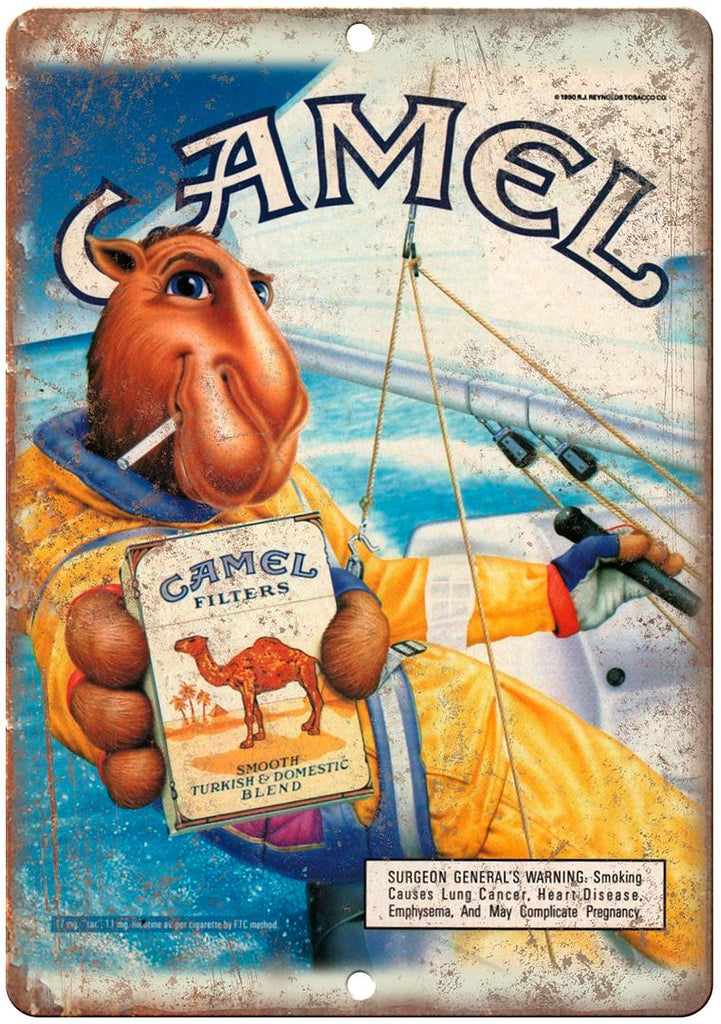 Camel Cigarettes Vintage Tobacco Ad Metal Sign