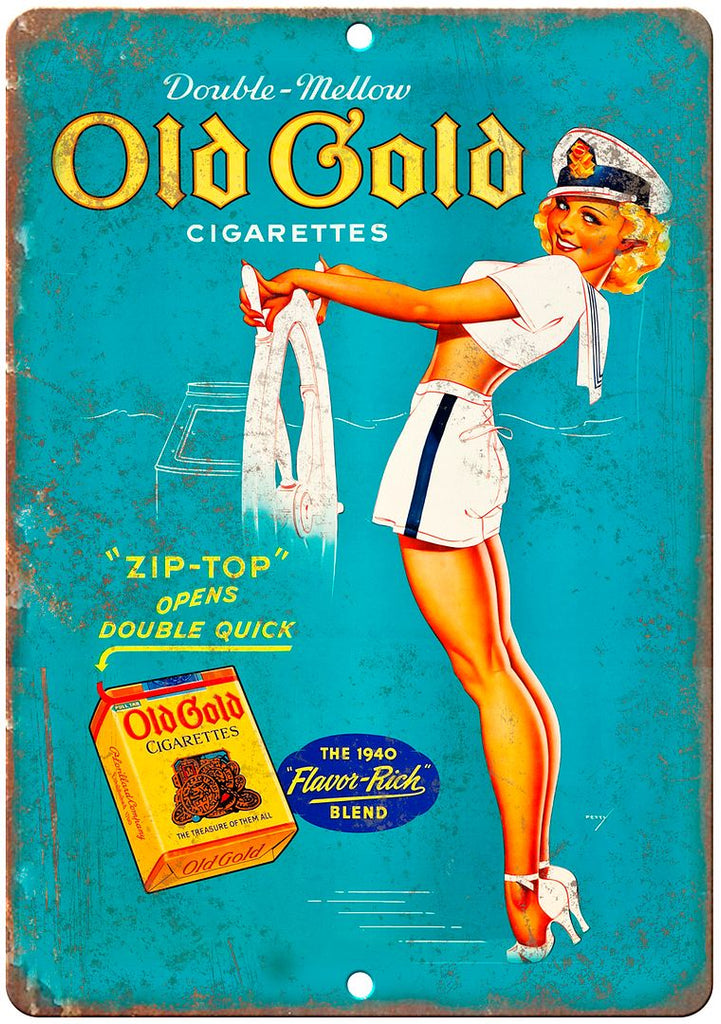 Old Gold Cigarette Tobacco Vintage Ad Metal Sign