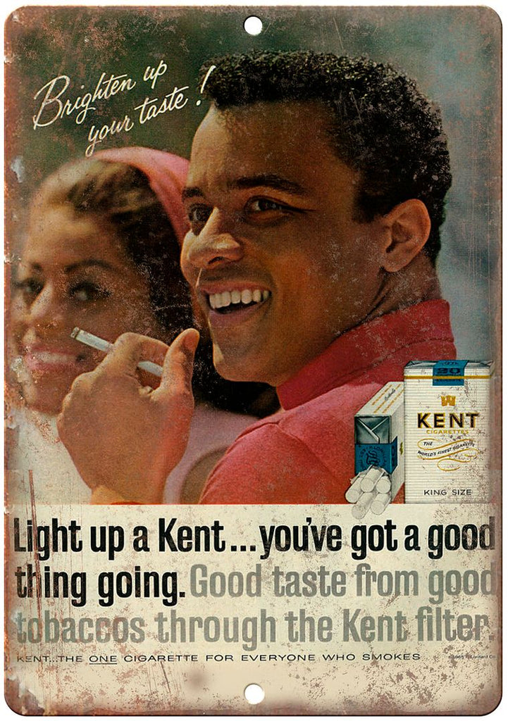 Kent Cigarette Vintage Tobacco Ad Metal Sign