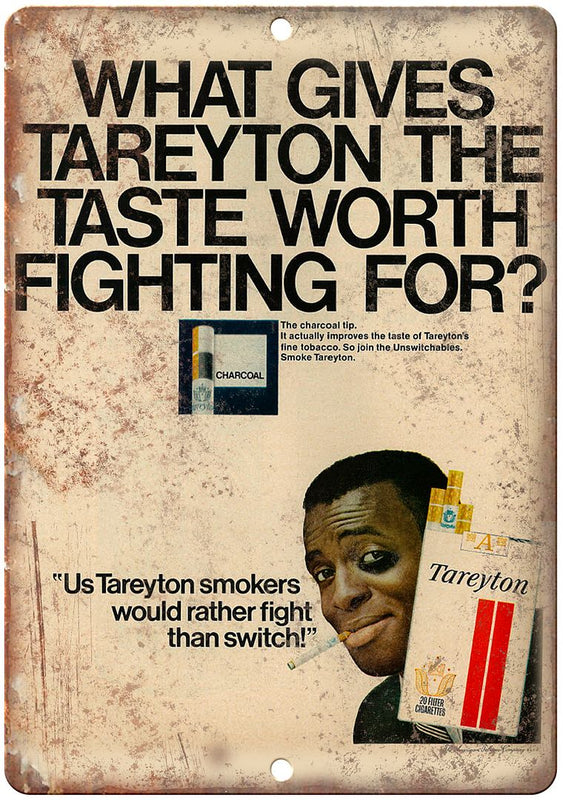 do they still make tareyton cigarettes Tareyton Cigarette Vintage Tobacco Ad Metal Sign