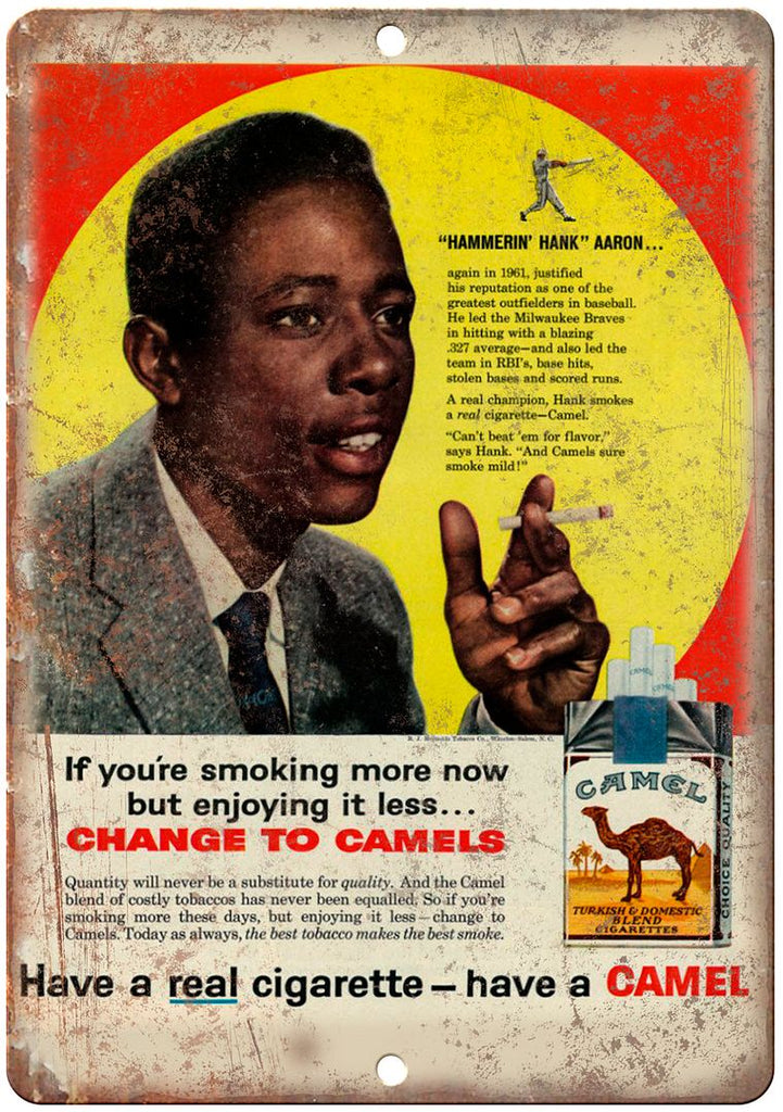 Camel Cigarette Tobacciana Vintage Ad Metal Sign