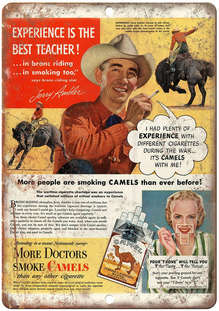 More Doctors Smoke Camels Cigarette Ad Metal Sign