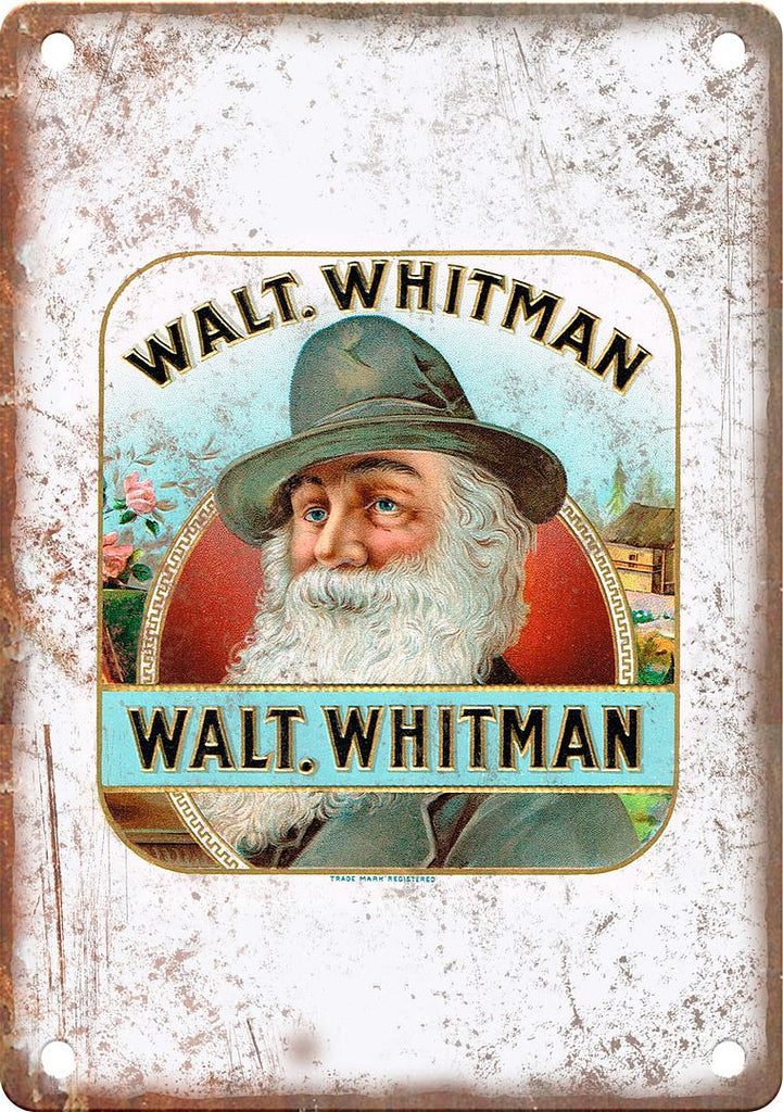 Walt Whitman Cigar Box Label Metal Sign