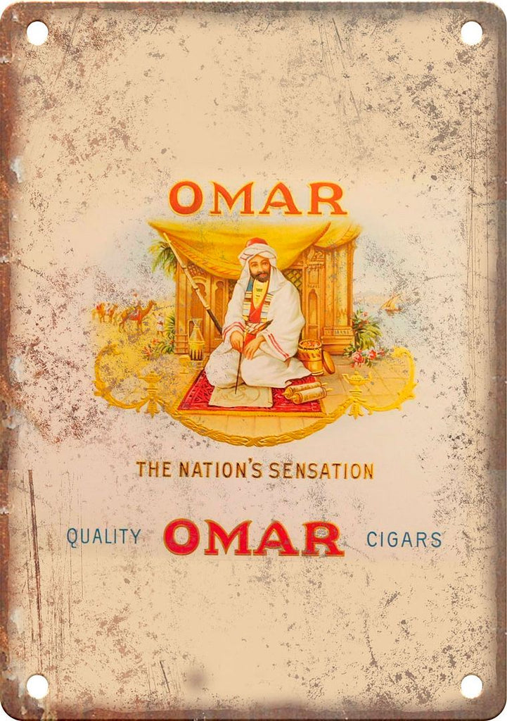 Omar Cigar Box Label Metal Sign