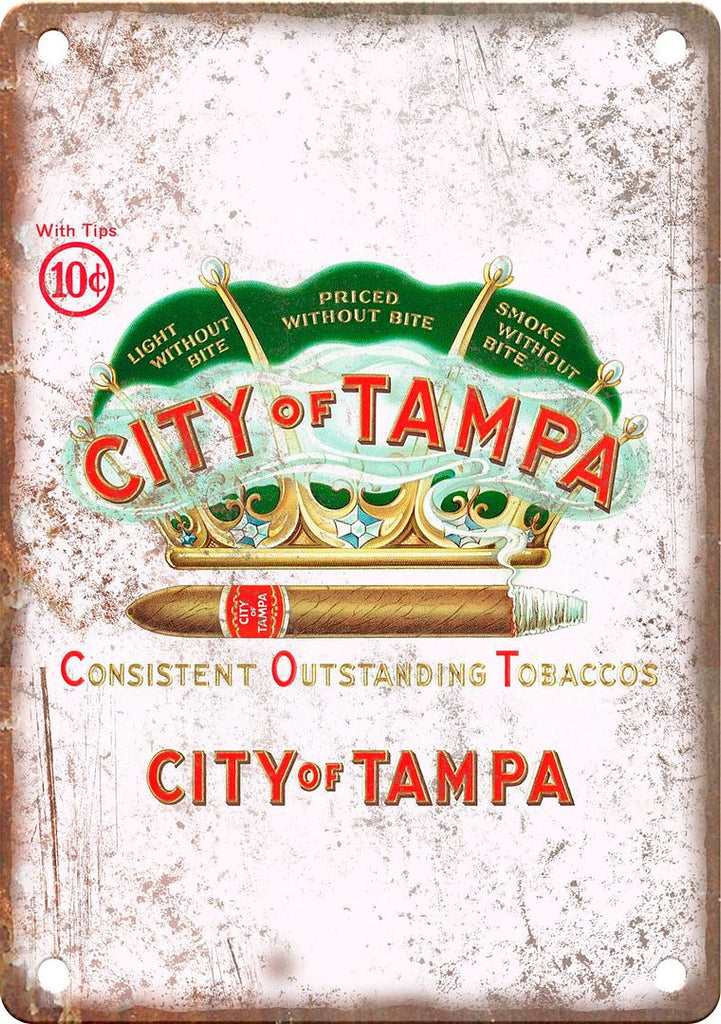 City of Tampa Cigar Box Label Metal Sign