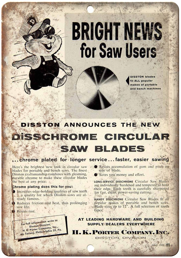 Disschrome Circular Saw Blades Metal Sign