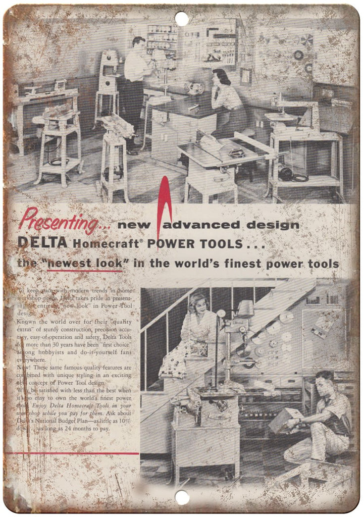 Delta Homecraft Power Tools Metal Sign