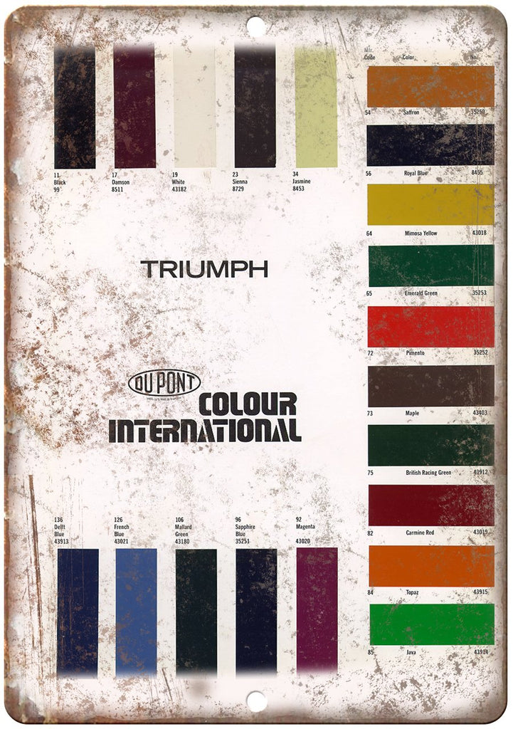 Triuph DuPont Color International Ad Metal Sign