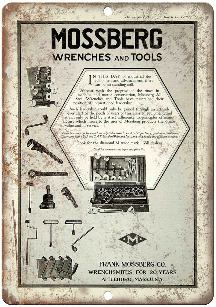 Mossberg Wrenches and Tools Metal Sign