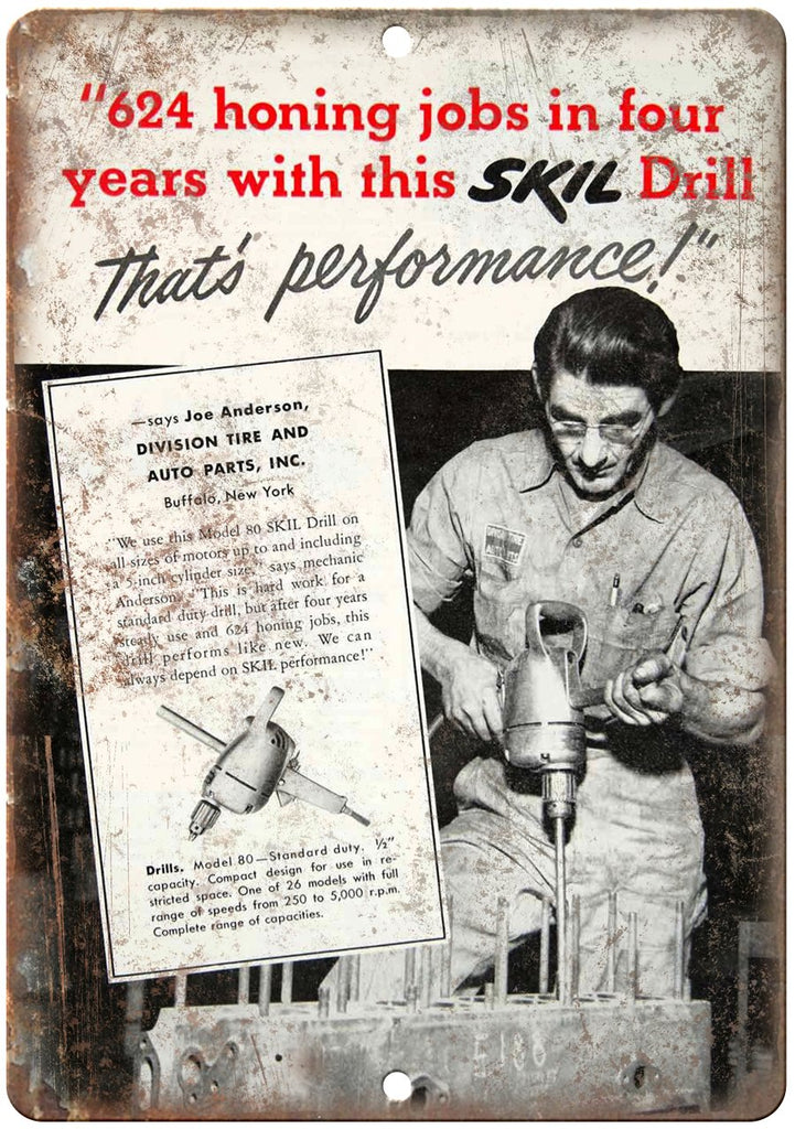 Skil Drill Tool Ad Metal Sign