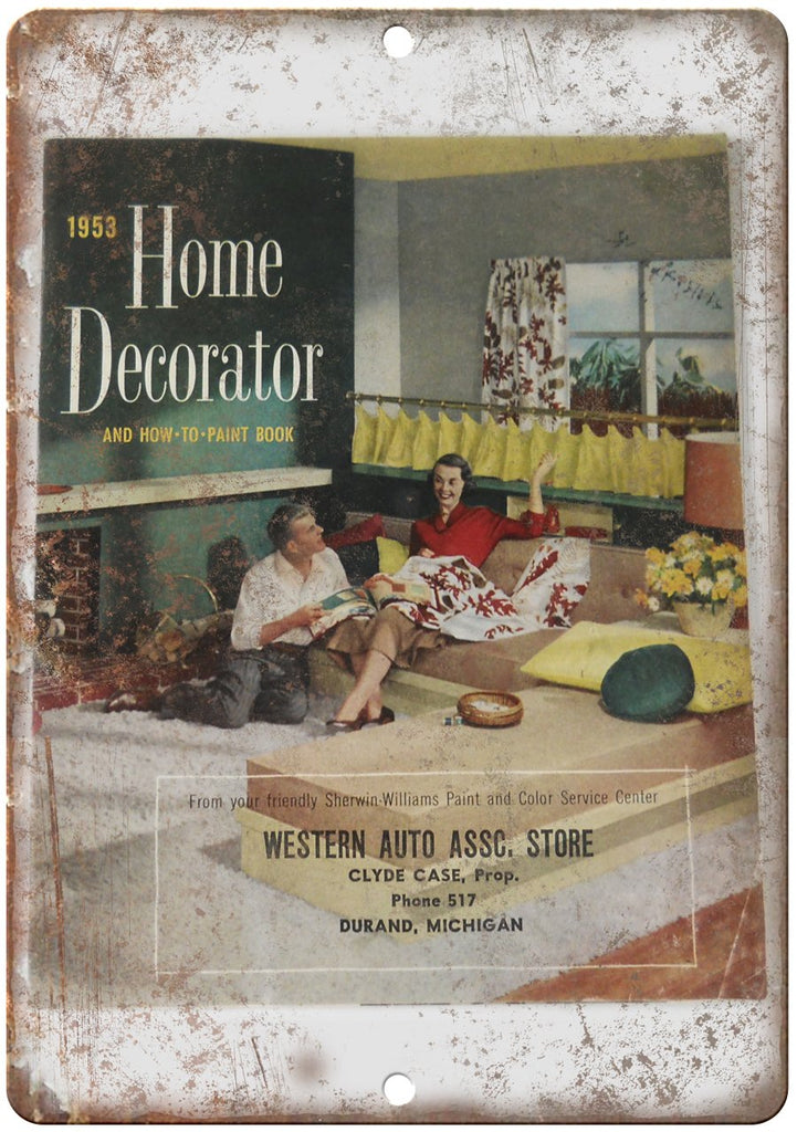 1953 Home Decorator Magazine Cover Metal Sign