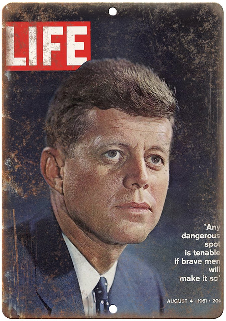 JFK Life Magazine Cover Autust 4 1961 Metal Sign