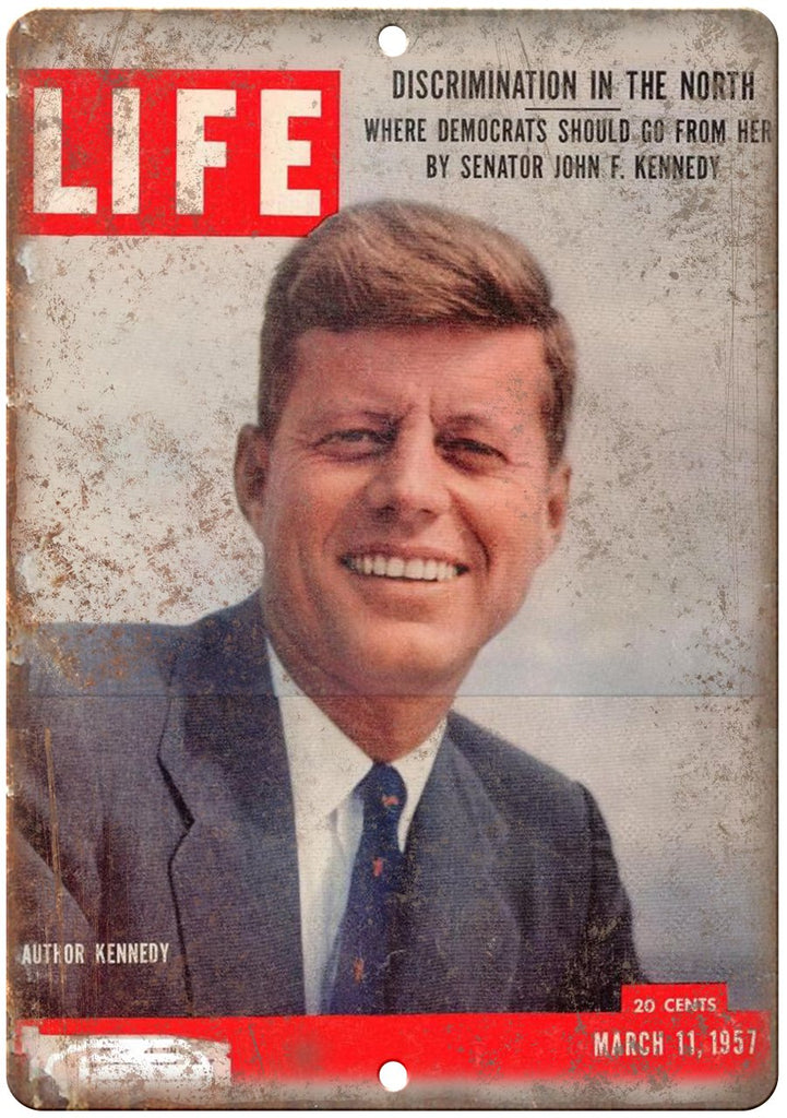 1957 LIFE Magazine Senator John F. Kennedy Metal Sign