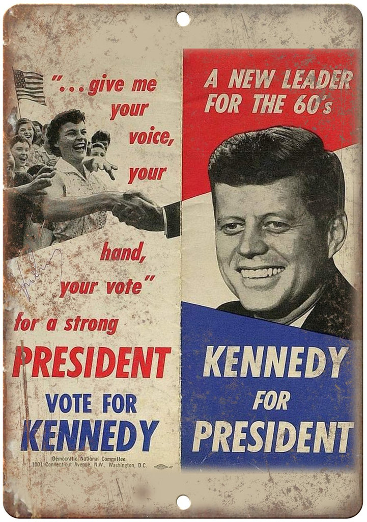 Kennedy for President Vintage Flyer Metal Sign