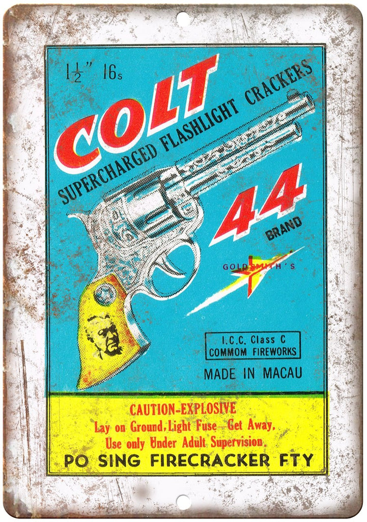 Colt Firecracker Package Art Metal Sign