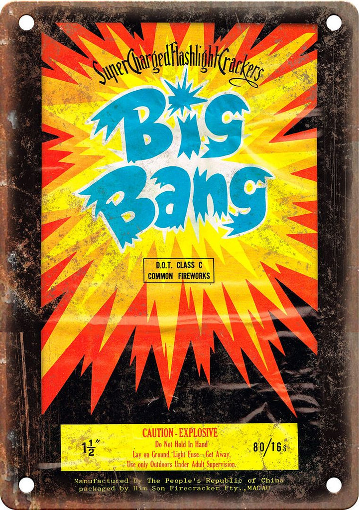 Big Band Firecracker Package Art Metal Sign